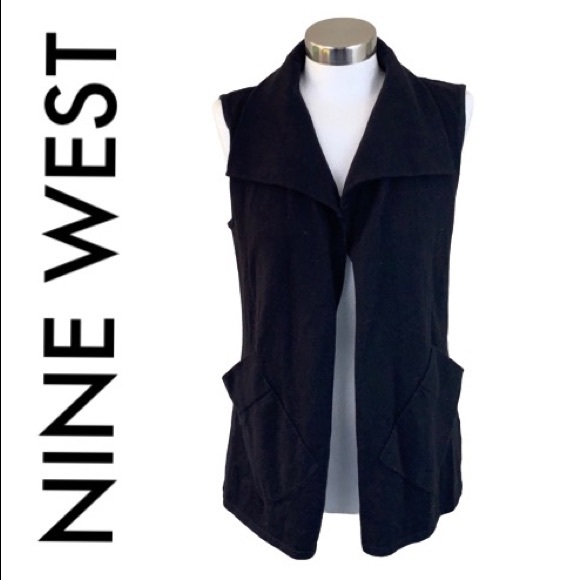 Nine West Sweaters - NINE WEST BLACK KNIT VEST SIZE LARGE